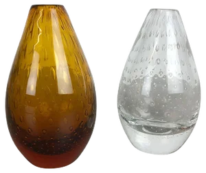 Bubble Glass Vases by Hirschberg, Germany, 1970s, Set of 2