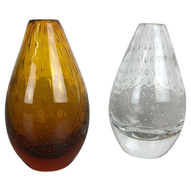 Bubble Glass Vases from Hirschberg, Germany, 1970s, Set of 2 For Sale