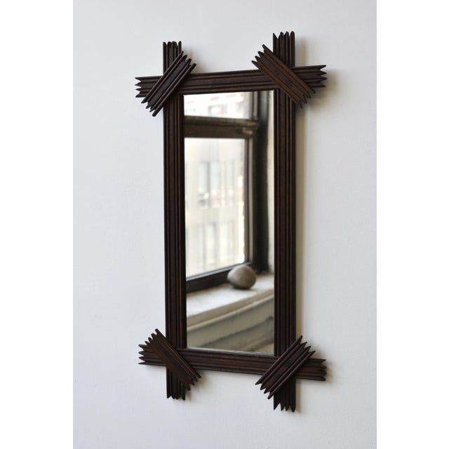 Early 20th Century Antique Elongated Cross-Hatch Mirror, Circa Early 20th Century For Sale - Image 5 of 18