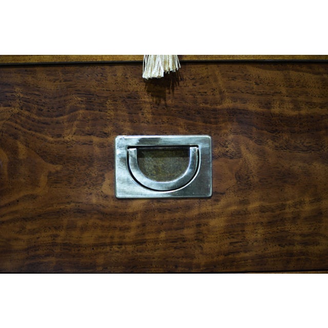 Mid Century Campaign Lowboy Dresser Brigade Collection by Drexel Heritage For Sale - Image 9 of 14