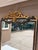 Late 20th Century Italian Giltwood Mirror With Blue Painted Details and Floral Swags For Sale - Image 4 of 12