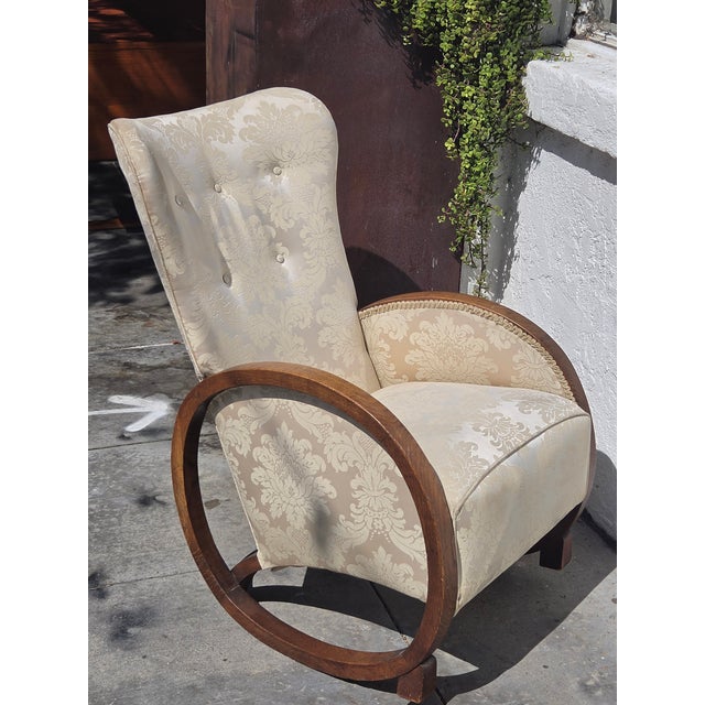 1930s Art Deco Heals of London Rocking Chair Rare Model For Sale In San Diego - Image 6 of 7