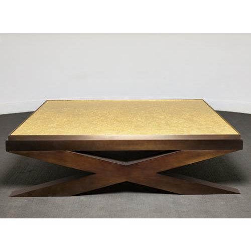 White Marble Top Coffee Table with Bronze Legs by Reda Amalou Design For Sale - Image 6 of 11