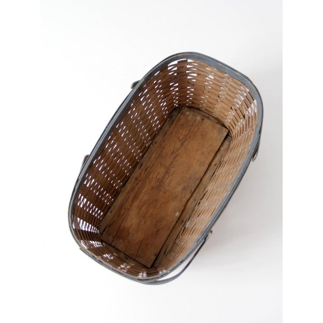 Antique American Splint Weave Gathering Basket For Sale - Image 13 of 15