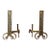 Antique Edwardian Brass Andirons—A Pair For Sale