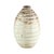 Large Artisan Cream Glazed Ceramic Vase with Brown Striated Bands For Sale - Image 9 of 17