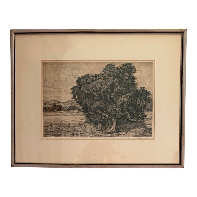 1942 Lucioni Etching “Classic Pastures” For Sale
