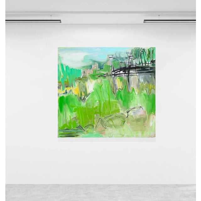 Textile "Highlands" by Trixie Pitts Large Abstract Oil Painting on Linen For Sale - Image 7 of 12