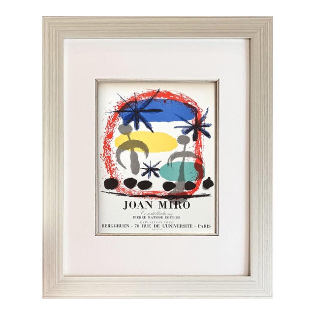 Joan Miro Lithograph 100 Constellations Art in Posters 1959 Framed For Sale