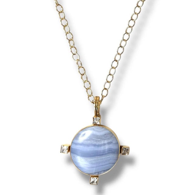 Early 21st Century Blue Lace Agate Enhancer For Sale - Image 5 of 6