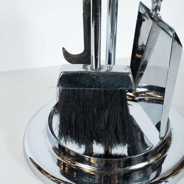 1970s Mid-Century Modern Four-Piece Lucite and Chrome Fire Tool Set For Sale - Image 5 of 9