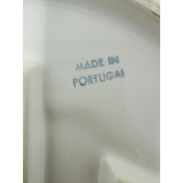 Large Vintage Portuguese White Majolica Turkey Platter - High Relief Harvest 19" For Sale - Image 12 of 12