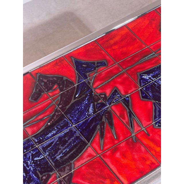 Metal Vintage Ceramic Coffee Table from André Bayer For Sale - Image 7 of 9