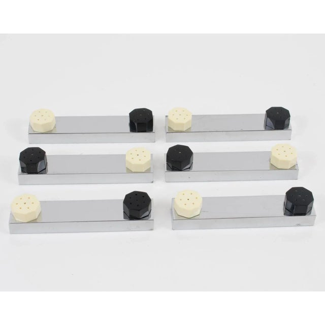 1930s French Art Deco Chrome and Galalith Knife Rests Set in Box, 1930s For Sale - Image 5 of 12