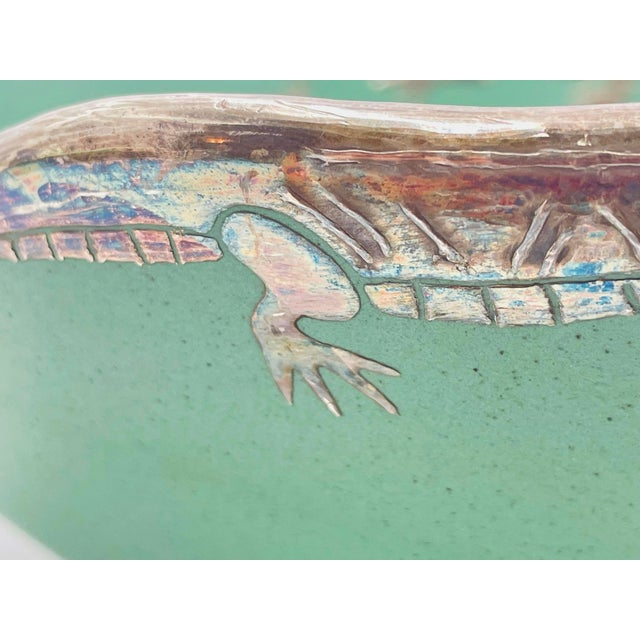 Emilia Castillo Porcelain & Pure Silver Lizard Bowl, Taxco Mexico, Signed 1996 For Sale - Image 14 of 18