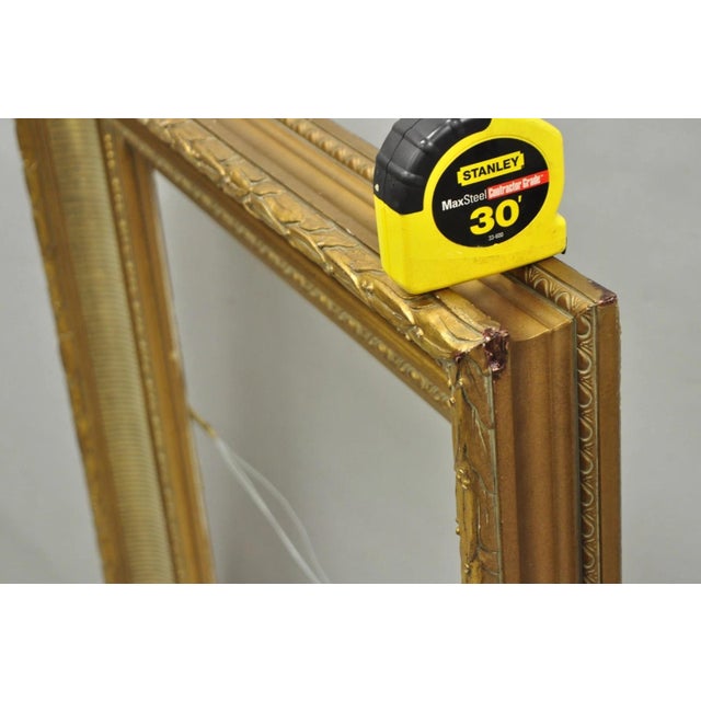 Vintage Large 42x36 French Louis XV Style Gold Gilt Wall Art Picture Frame For Sale - Image 12 of 18