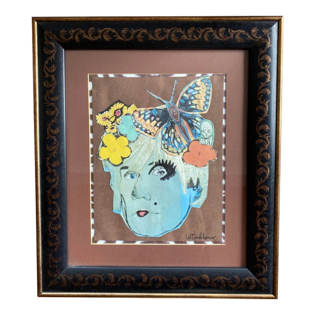 "Dandy Andy" Contemporary Pop Art Style Portrait Collage, Framed For Sale