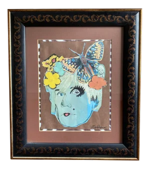 "Dandy Andy" Contemporary Pop Art Style Portrait Collage, Framed