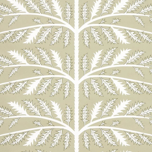Not Yet Made - Made To Order Sample - Schumacher x Neisha Crosland Thistle Wallpaper in Neutral For Sale - Image 5 of 5