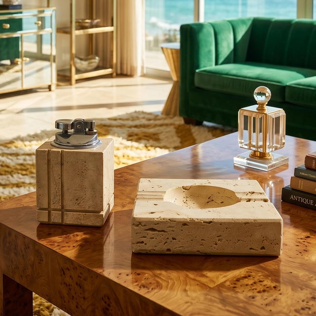 Embrace mid-century italian minimalism with this exceptional vintage smoking set, designed by the legendary enzo mari for...