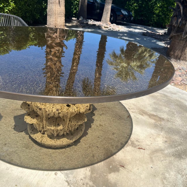 1980’s Steve Chase Crackled Glass Dining Table Top (Coral Base Included). For Sale - Image 18 of 18
