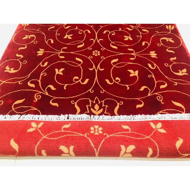 1980s Nepalese Garnet & Beige Rug, 1980s For Sale - Image 5 of 15