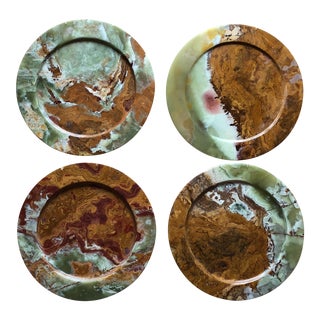 Collection of Onyx Chargers for Plates - Set of 4 For Sale