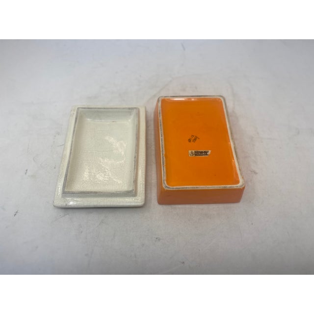 Ceramic 1950s Mid-Century Modern Raymor Italian Ceramic Trinket Box - Geometric "Stained Glass" Motif For Sale - Image 7 of 9