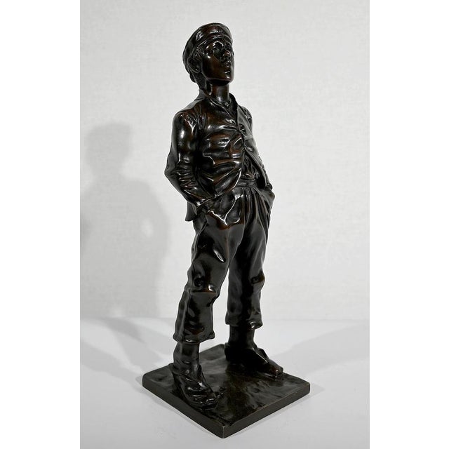 Metal After H. Hertzberg, Le Siffleur, 19th-Century, Bronze For Sale - Image 7 of 18
