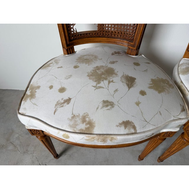 Vintage French Louis XVI Style Cane Back Dining Chairs – A Pair For Sale - Image 11 of 12