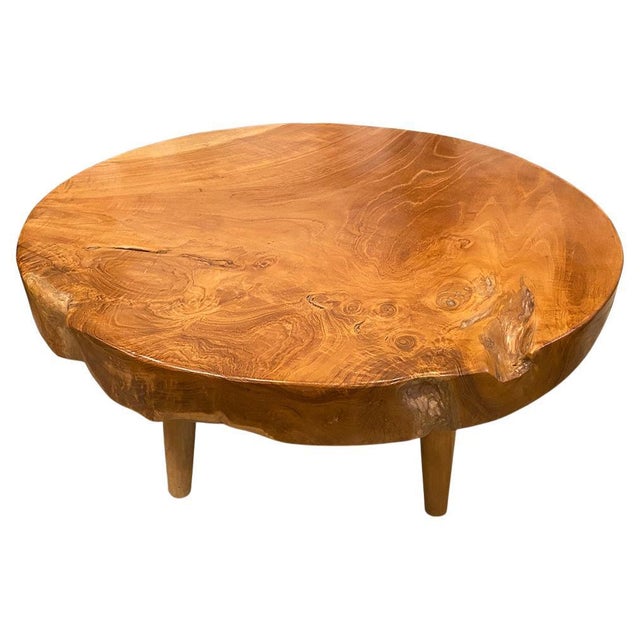 Andrianna Shamaris Mid Century Style Round Coffee Table For Sale - Image 15 of 18