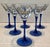 Mid Century French Blue Hand Painted Equestrian Horse Martini Glasses - Set of 6 For Sale - Image 4 of 10