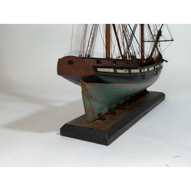 Antique Ship Model of an Armed Brig For Sale - Image 4 of 12