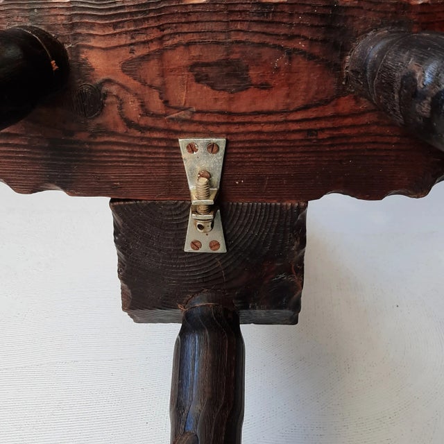 Spanish Wooden Stool, 1960s For Sale - Image 9 of 10