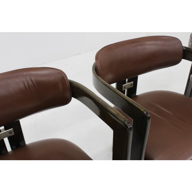 Brown Pamplona Dining Chairs by Augusto Savini for Pozzi, 1965, Set of 5 For Sale - Image 8 of 11