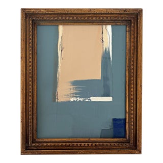 "Clarity" Abstract Art in Vintage Frame, Transitional Wall Art by JTS For Sale
