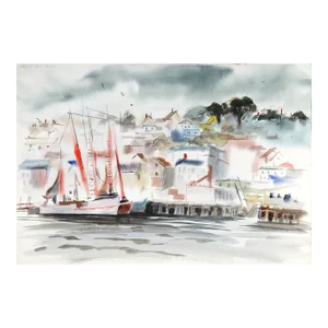 1960s "Gloucester P5.66" Watercolor Painting by Eve Nethercott
