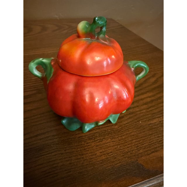 1900 - 1909 Antique Royal Bayreuth Figural Tomato Covered Dish and Sugar Bowls, Set of 3 For Sale - Image 5 of 18