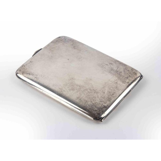 Vintage Wise & Son sterling silver Cigarette Case with 14k gold inlays. Very good condition.