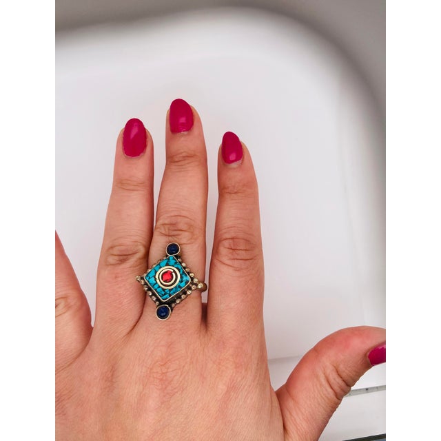 1950s 1950's Vintage Tribal Moroccan Silver Ring For Sale - Image 5 of 7