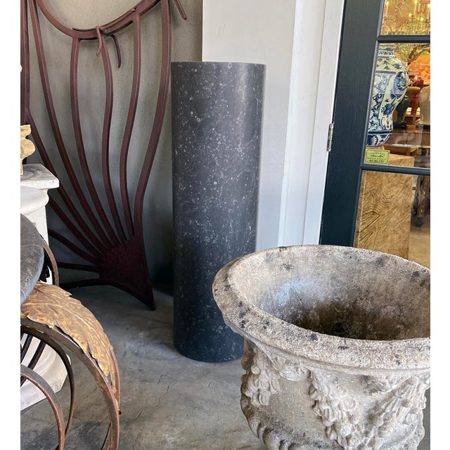 Custom Belgian Bluestone Cylindrical Column/Pedestal For Sale In San Francisco - Image 6 of 6
