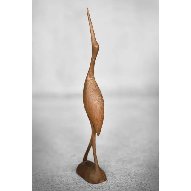 Danish Mid-Century Modern Wood Crane Figurine, 1960s For Sale - Image 10 of 11