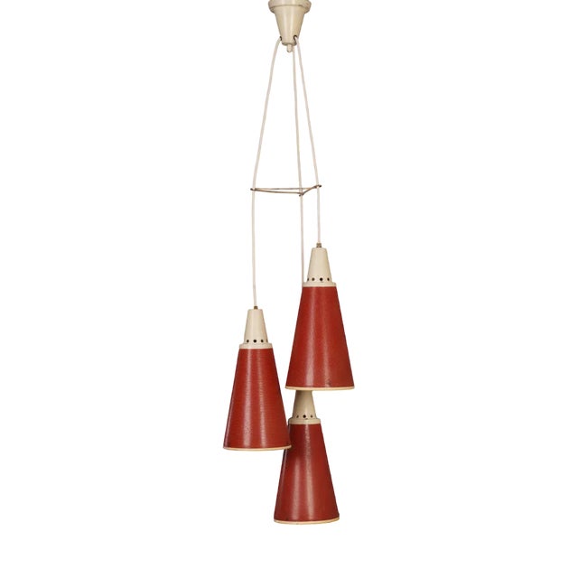 Red Perfolux Pendant by N. Hiemstra for Hiemstra Evolux, 1950s For Sale
