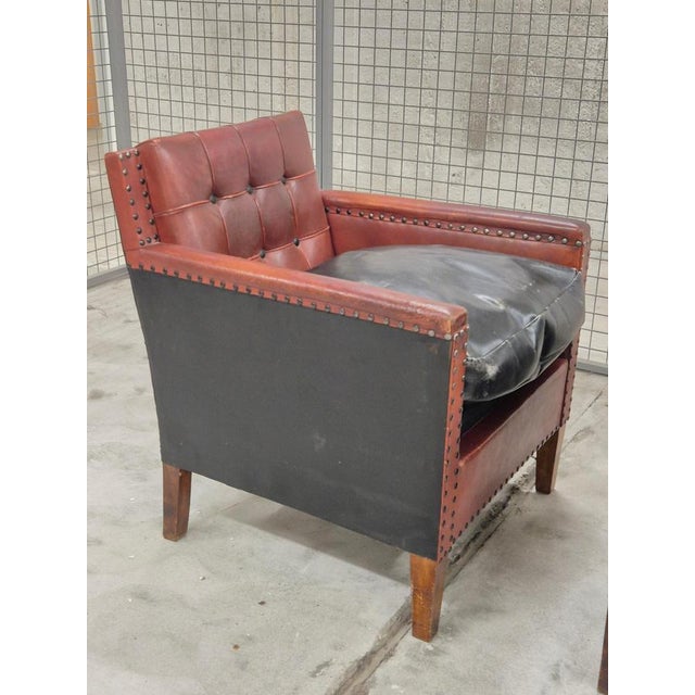 Club Chairs in Leather attributed to Otto Schultz, Sweden, 1940s, Set of 2 For Sale - Image 14 of 15
