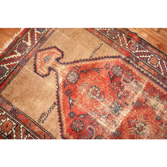 Antique Zabihi Collection Persian Tribal Serab Worn Rug - 4'1" x 6'7" For Sale - Image 11 of 12