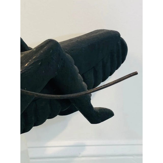 1920s 1920s Charismatic Wood Carved Grasshopper Folk Art Sculpture For Sale - Image 5 of 9