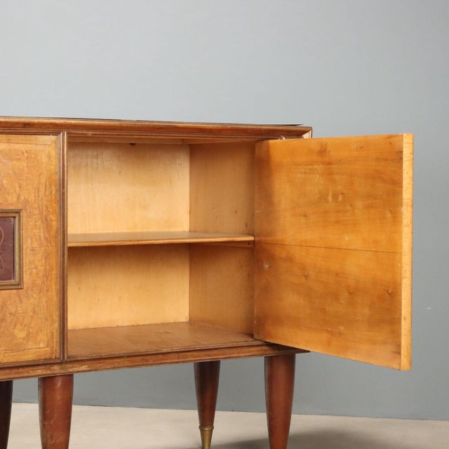 Wood Vintage Sideboard in Burl Wood, 1950s For Sale - Image 7 of 11