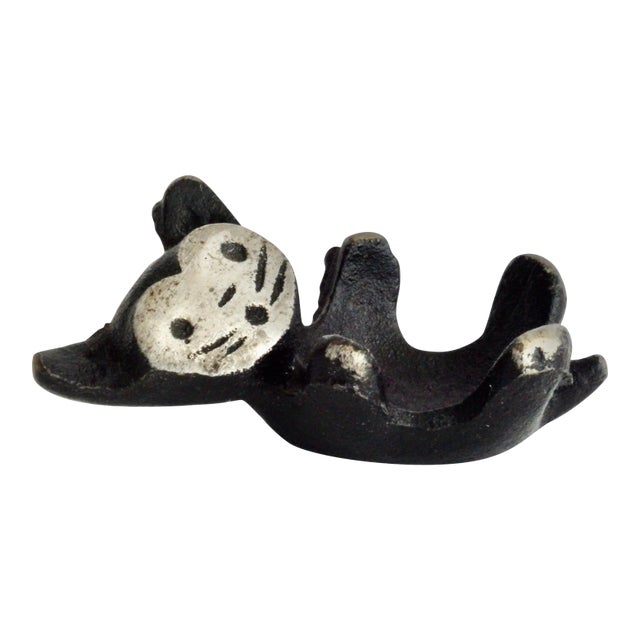 Solid Brass Stylized Cat, Japan, Walter Bosse Style For Sale