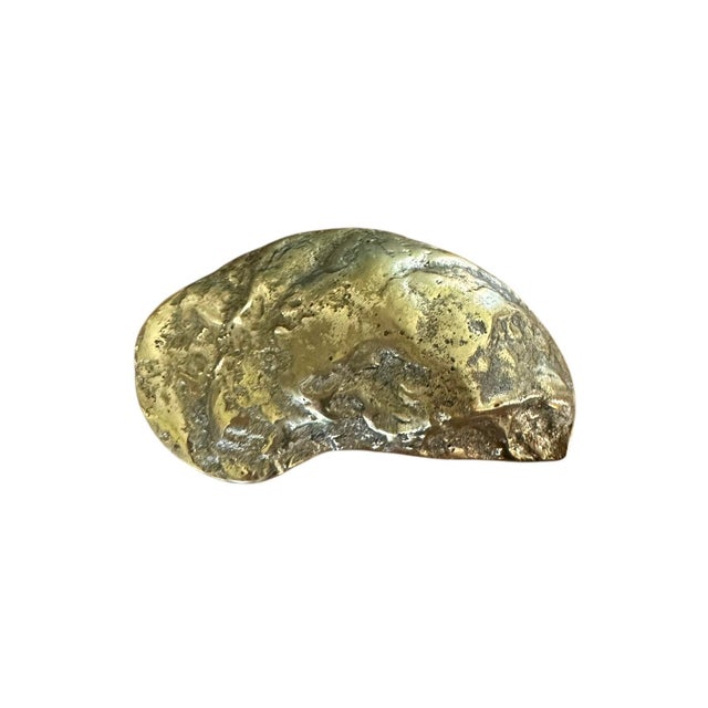 Metal Vintage Brass Oyster Shell Vide Poche / Trinket Dish / Bowl / Object For Sale - Image 7 of 7