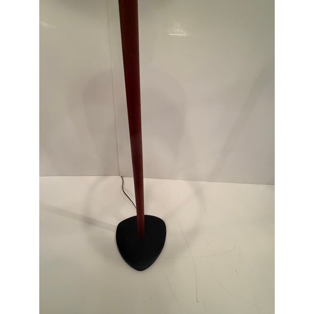 Mid-Century Modern Ebonized Wood & Teak Danish Modern Floor Lamp With Iron Base For Sale - Image 3 of 6